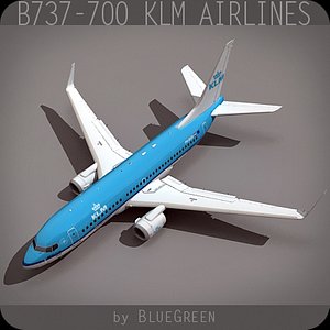 737-700 plane klm airlines 3d model