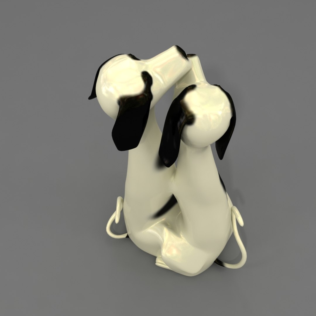 3d glass dog