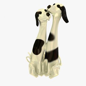 3d glass dog