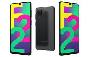 3D Samsung Galaxy F22 Awesome Black Low Poly model