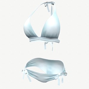 3D White Bikini Swimsuit model