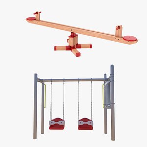 Seesaw and Playground Swing 3D model