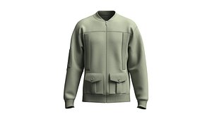 3D Men Dual Flap Pocket Bomber Jacket