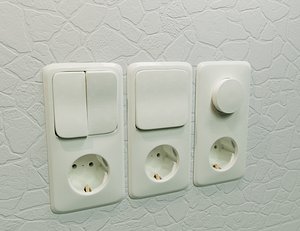 3D realistic wall light switch