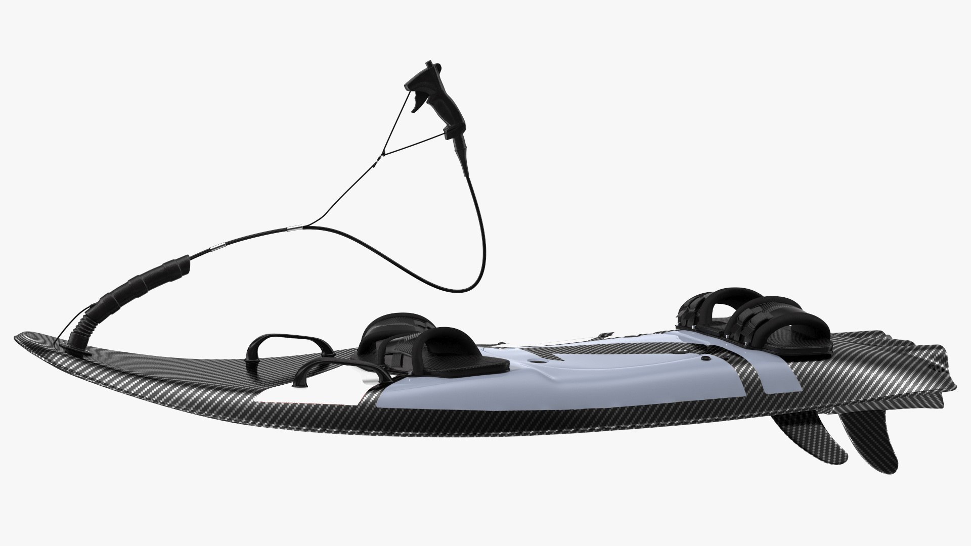 Motorised Carbon Fiber Surfboard Silver 3D model preview