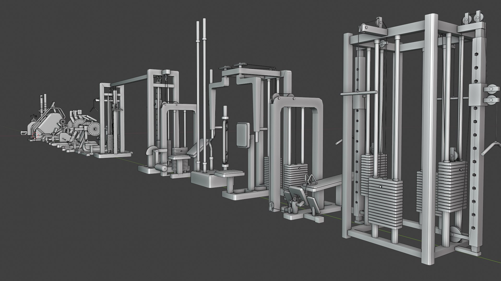 3D Low Poly Gym Equipments - TurboSquid 2307603