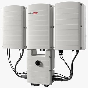 3D SolarEdge Three Phase Inverter with Secondary Units model