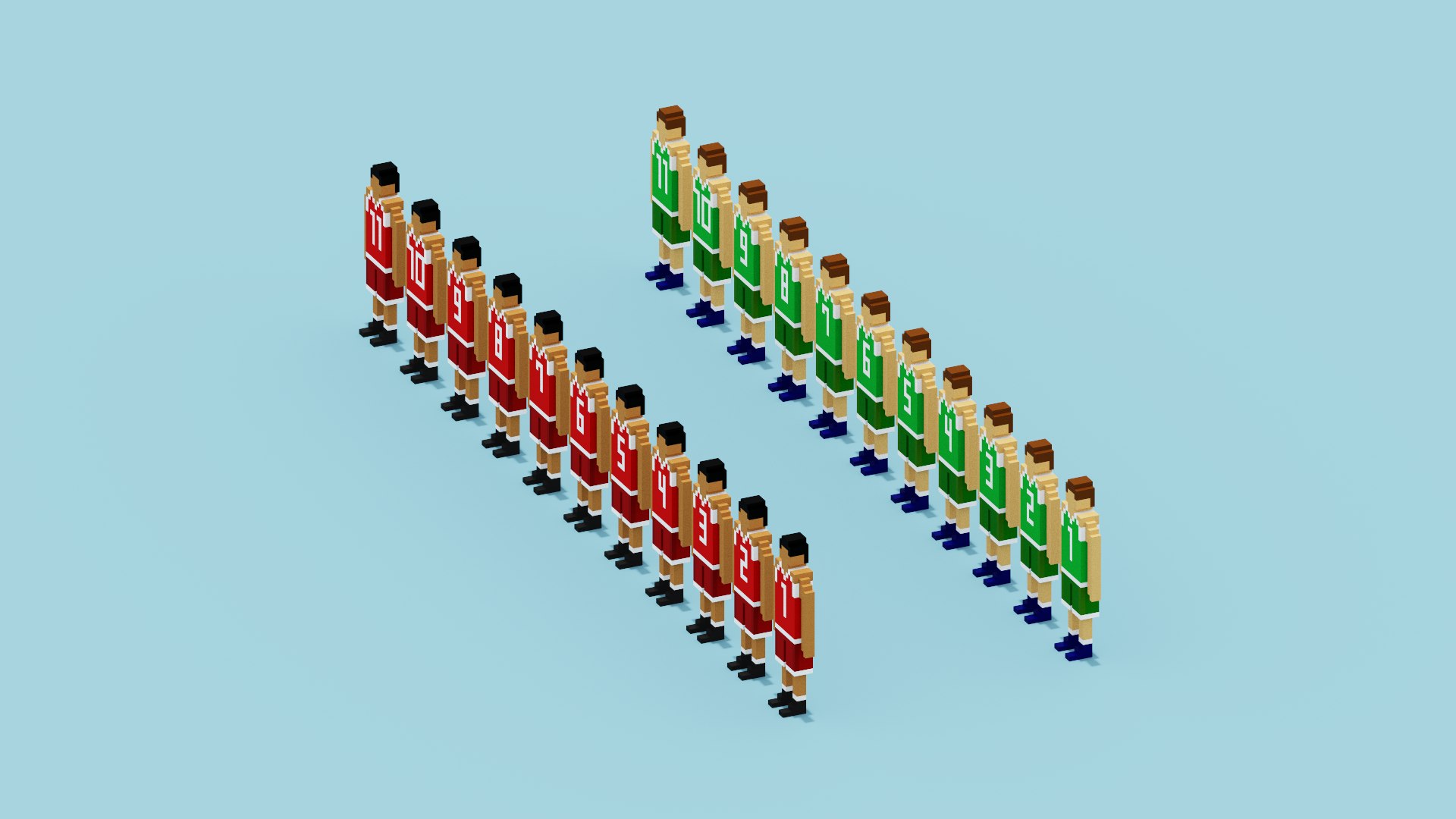 Voxel Basketball Team Players 3D Model - TurboSquid 2064301