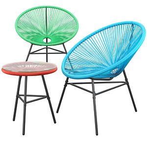 Garden Chairs Acapulco Pe Rattan with Table