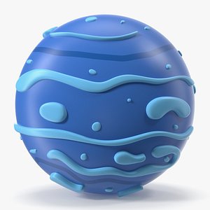 3D Cartoon Planet Neptune model