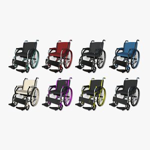 08 Wheelchairs Color - Character Design Accessory Inclusive 3D model