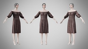 3D Dress 16 Grey Velvet
