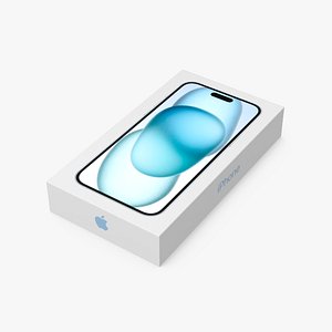 Apple iPhone 15 Plus Blue Packaging Box 3D model