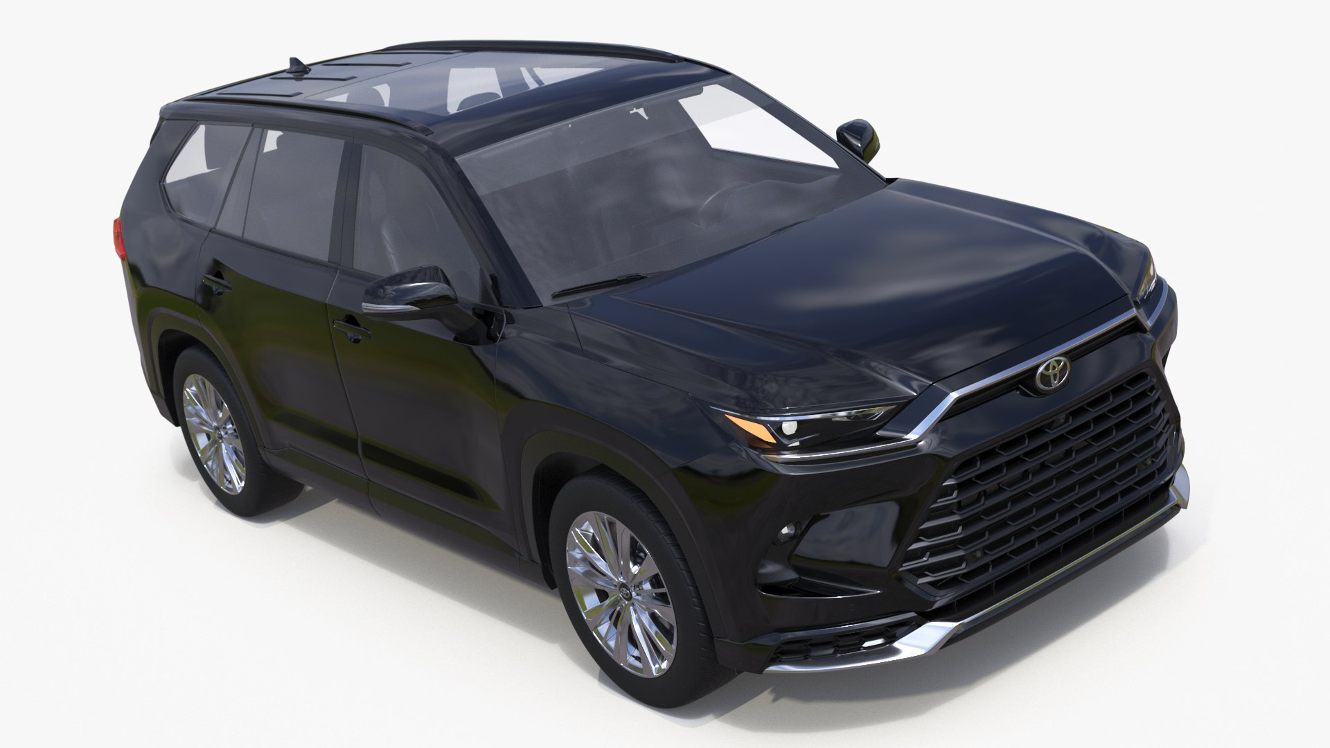 Toyota Grand Highlander 2024 Black 3D model preview