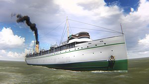 passenger liner ship 3d model