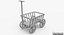 wooden cart 3d model