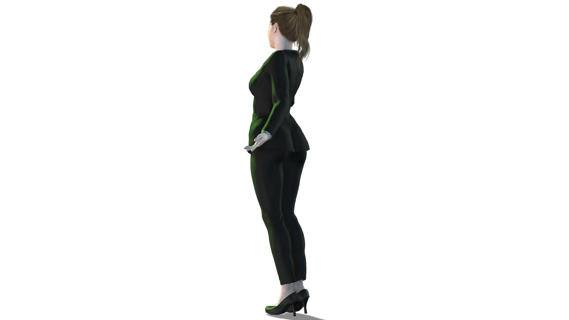 3D Japanese Business Woman - High-Quality 3D Character For Animations ...