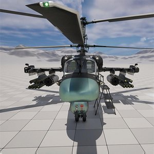 3D Rigged Ka-52 Helicopter model