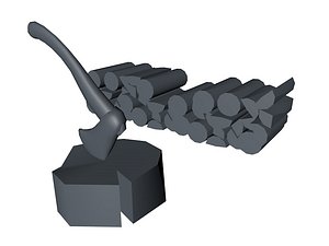 Low Poly Wood Chopping Block