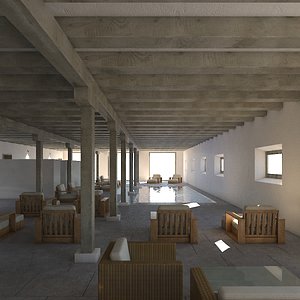 spa interior pool scene model
