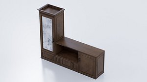 Vintage-style combination cabinet 3D model