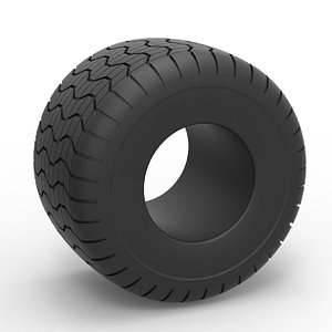 3D Diecast Monster Jam tire 3 Scale 1 to 25