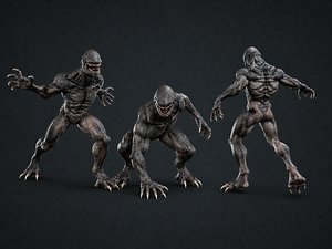 Horror Monster Creature - Rigged model