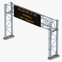 Digital Highway Sign 02 Two Lanes Turned On and Blank