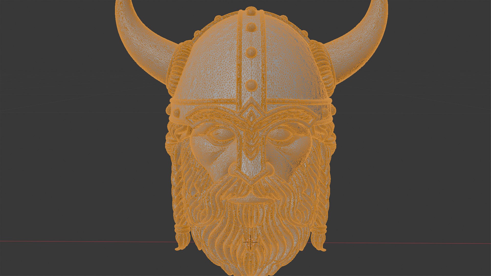 Viking Horned Helmet With Beard And Braids 3D Model - TurboSquid 2469512