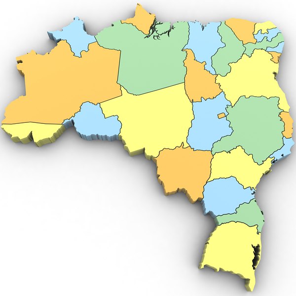 Mapa Político do Brasil Modelo 3D - TurboSquid 1301598