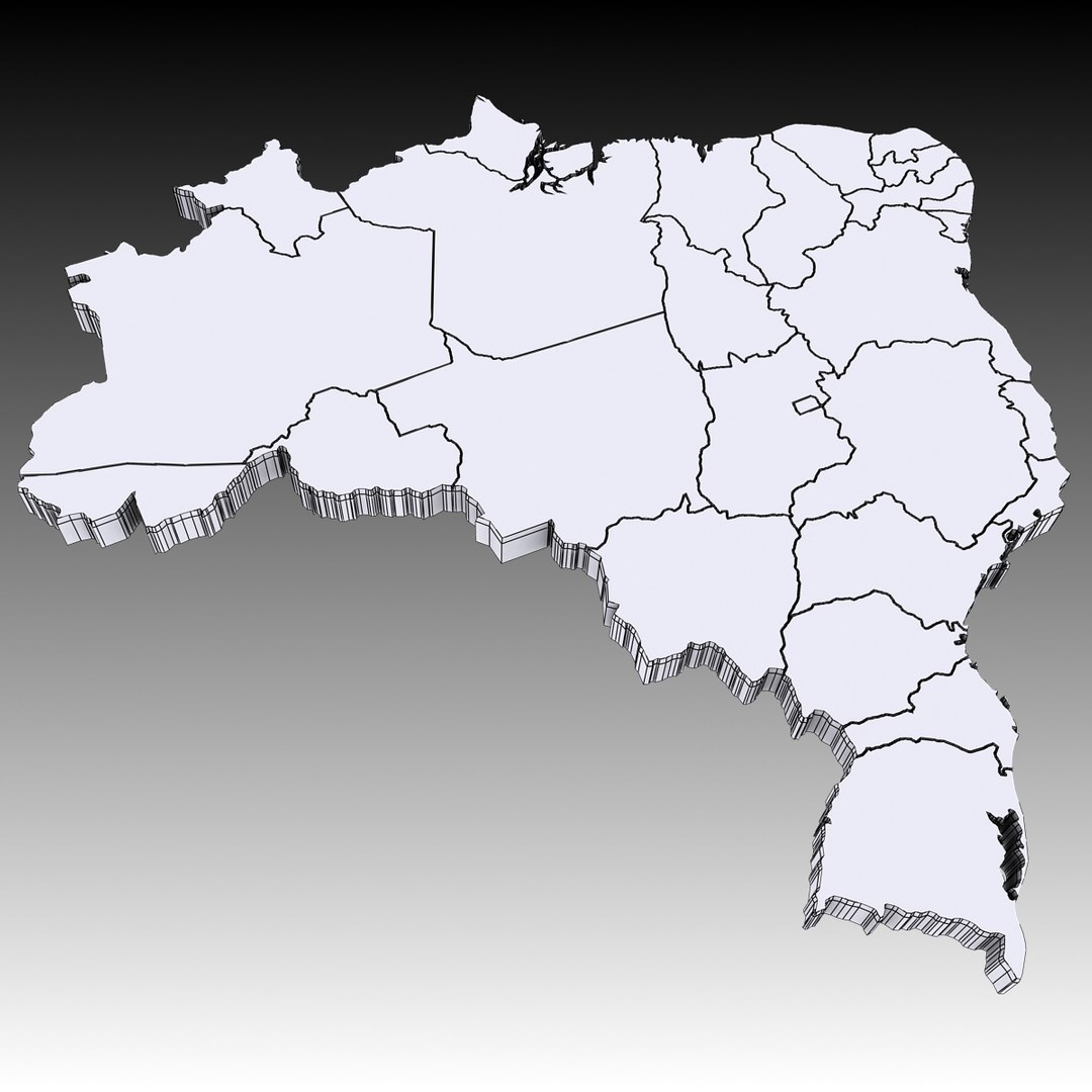 Mapa Político do Brasil Modelo 3D - TurboSquid 1301598