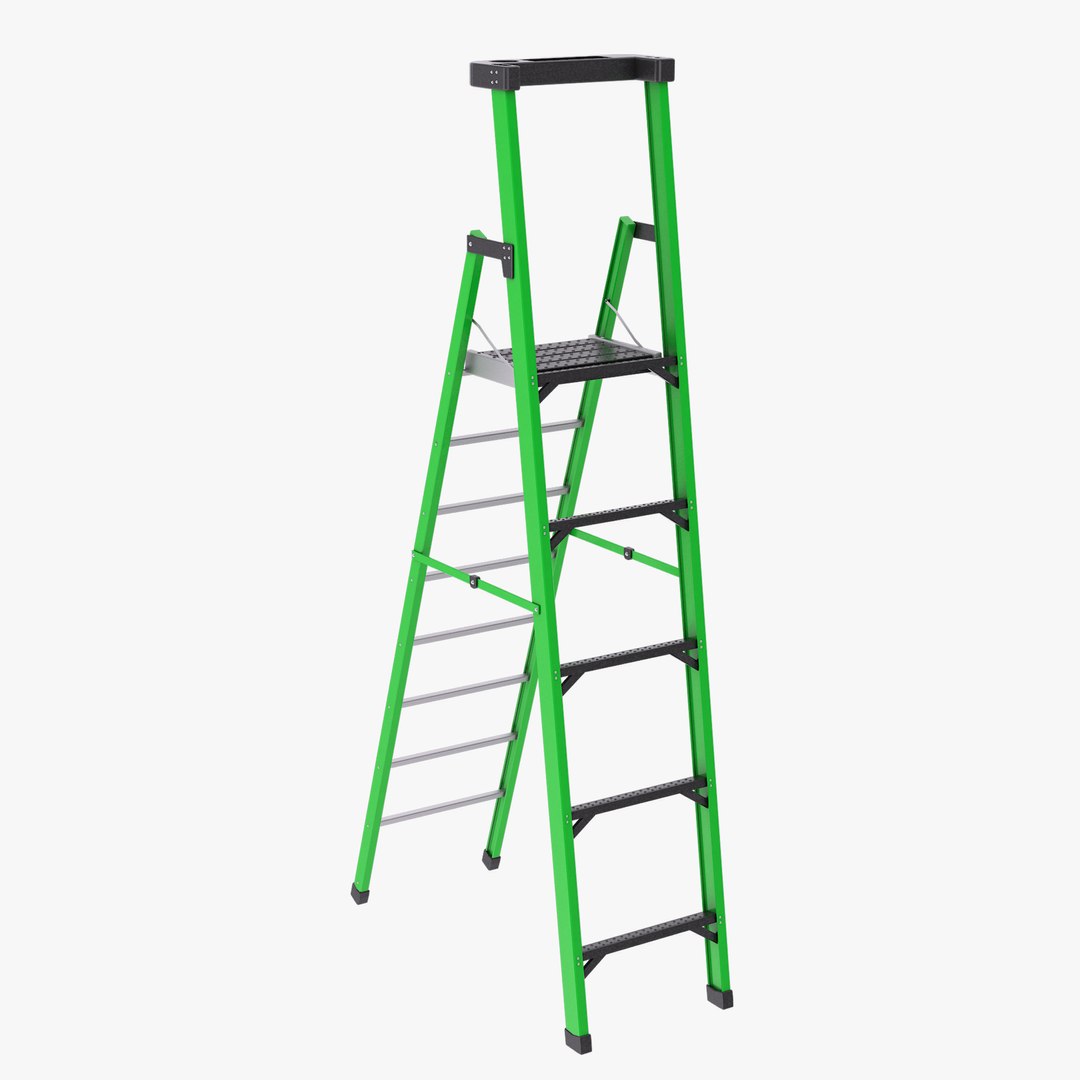 3D Step Ladder Green TurboSquid 1924547