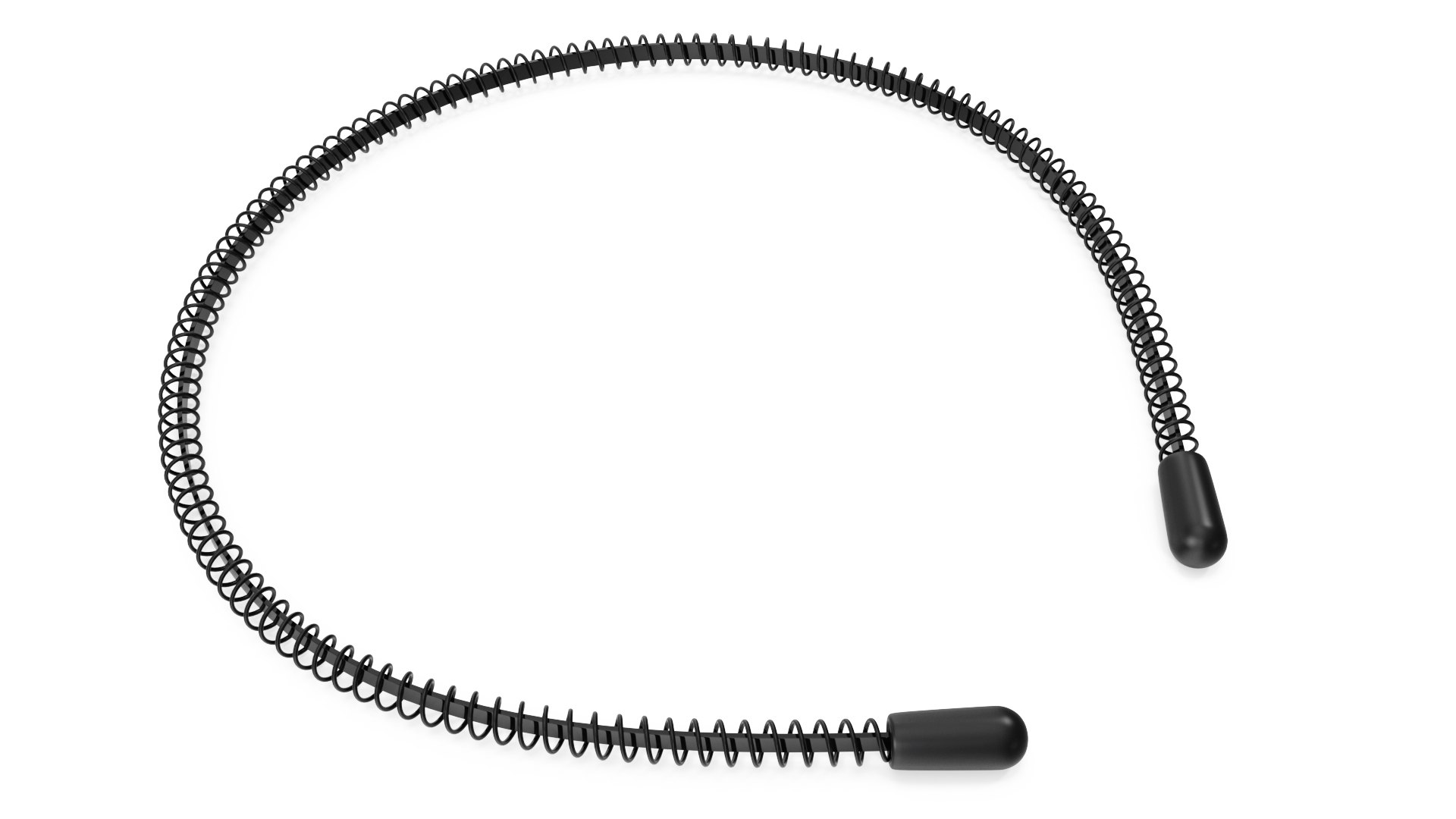 Unisex Black Spring Wave Headband 3D model preview