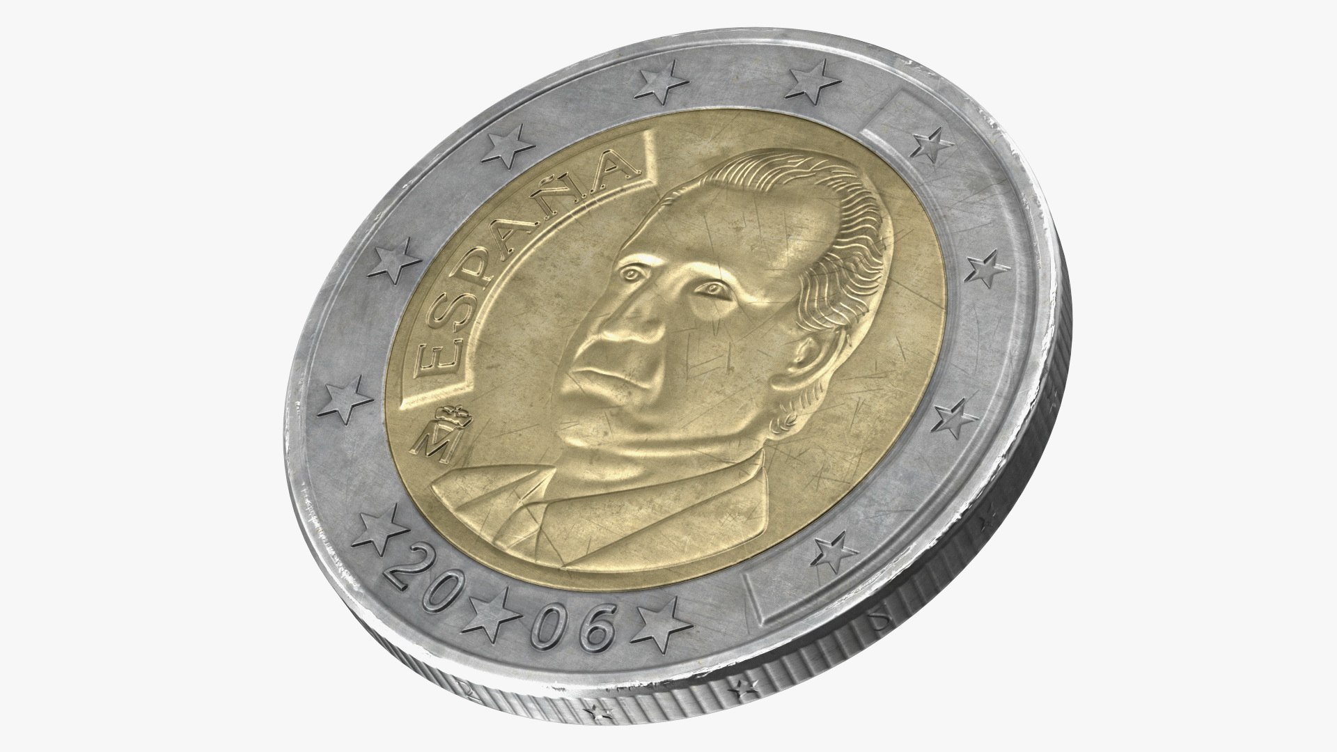 Spain 2 Euro Coin 3D model preview