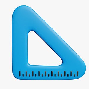 Stylized Triangle Ruler Illustration 3D