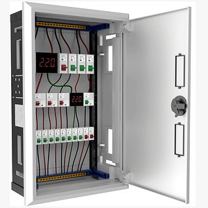 3D model Recessed Electrical Distribution Enclosure with Breaker