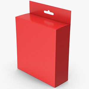 3D model Red Hanger Box Packaging