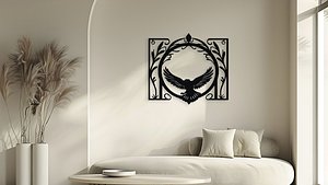 Eagle Wall Decor - Vector Art for Laser Cut and 3D Print 3D model