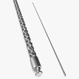 3D Wheat Chain Silver