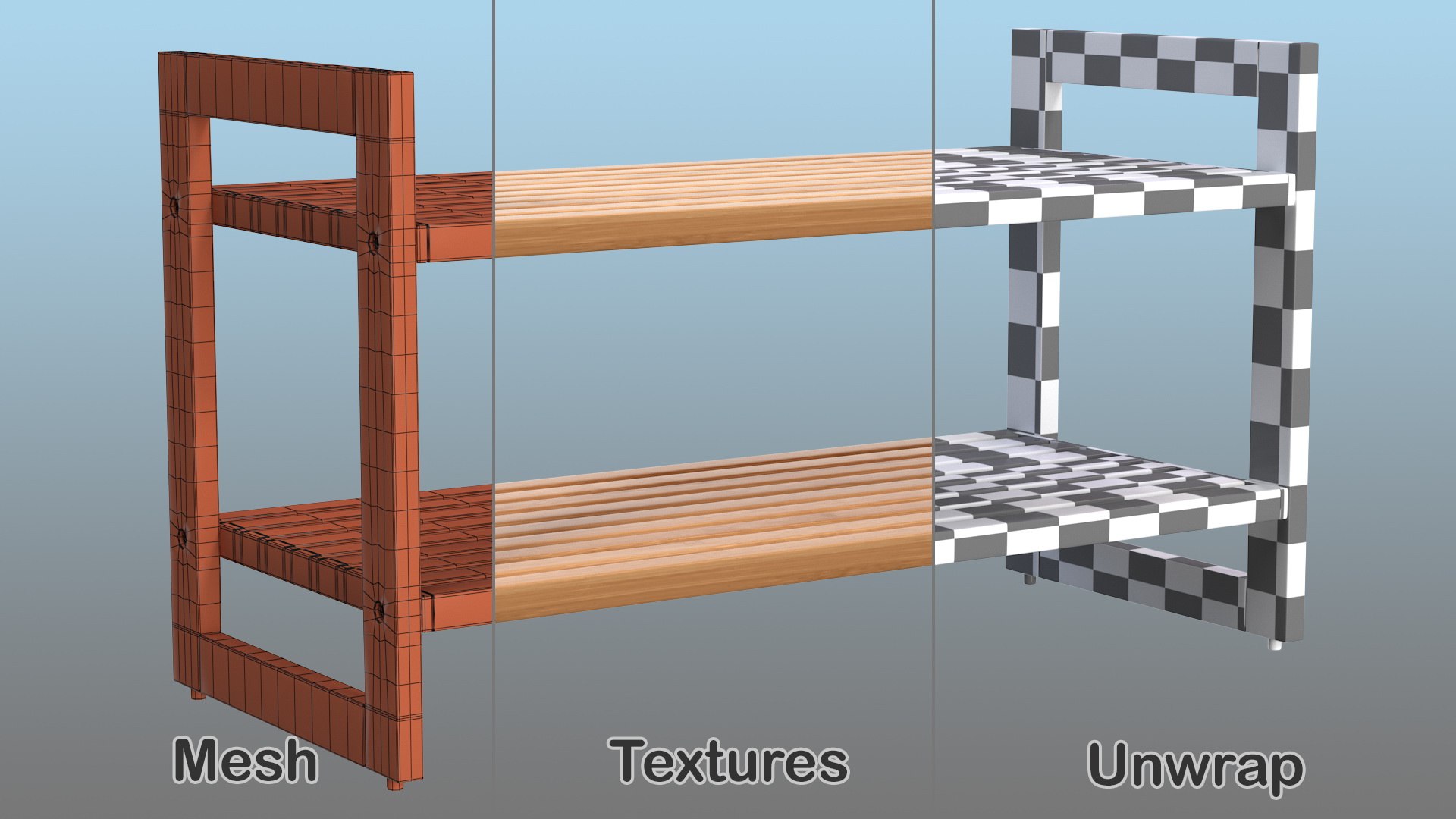 Wooden stackable shoe rack 3D model - TurboSquid 1521117