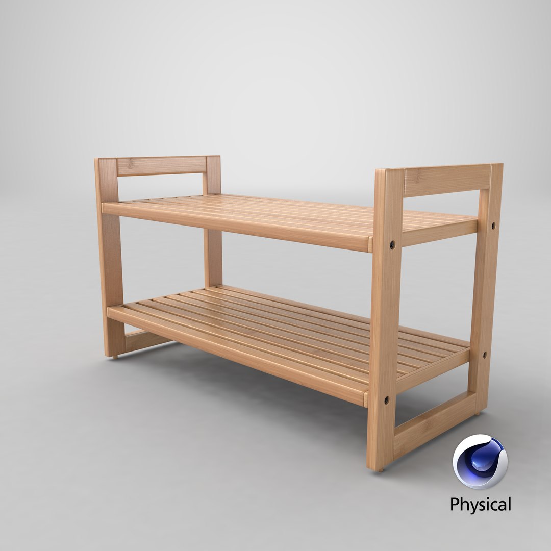 Wooden stackable shoe rack 3D model - TurboSquid 1521117