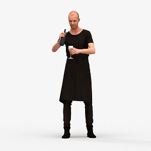 00199Lucian007 - Adult Caucasian male waiting in restaurant setting wearing autumn or spring attire 3D model