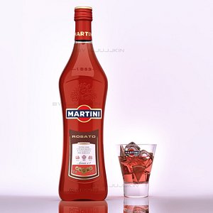 3d martini rosato glass model