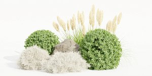 Garden Set Plants collection vol 120-Blender 3D model