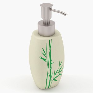 Liquid soap dispenser with bamboo decoration