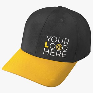 3D Cap Cotton Yellow Black Your Logo