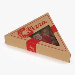 Pizza Slice in Triangle Craft Paper Box