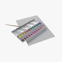 Metal Art Watercolor Paint Palet