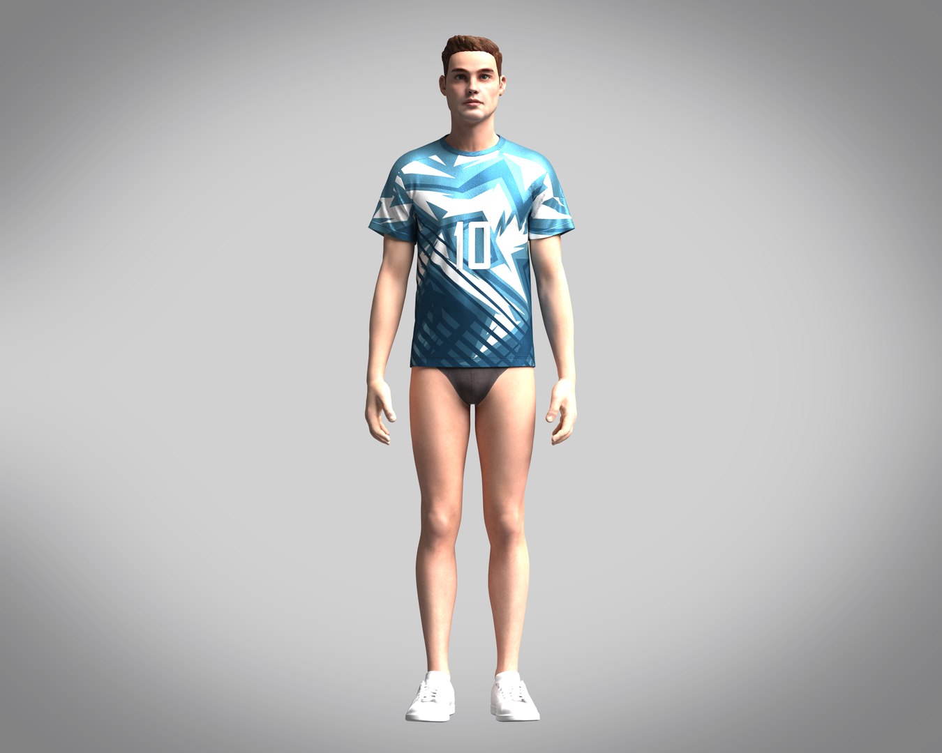 Soccer Blue And White Color Jersey Player-10 3D Model - TurboSquid 2050767