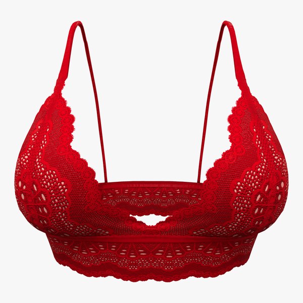 3D Red Lace Bralet Top